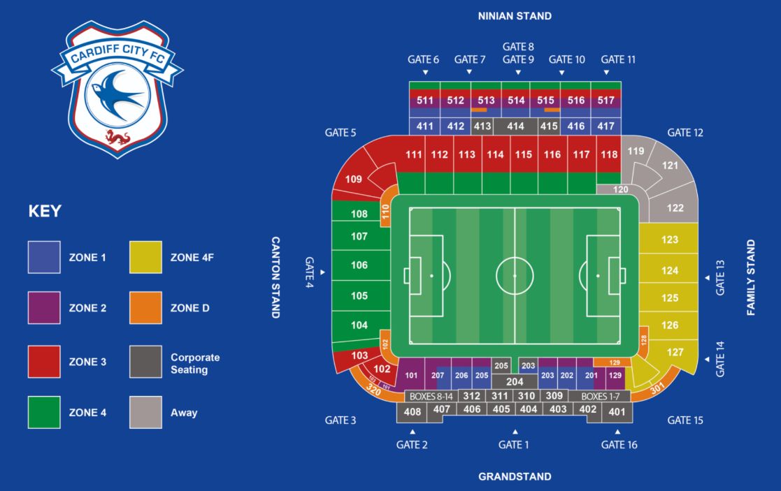 The extended Ninian Stand at Cardiff City Stadium once completed