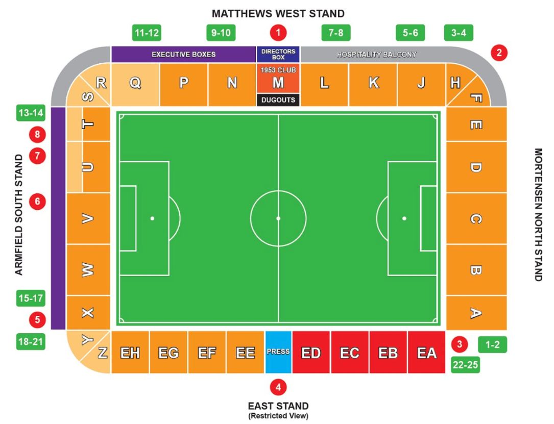  Bloomfield Road Stadium Seating