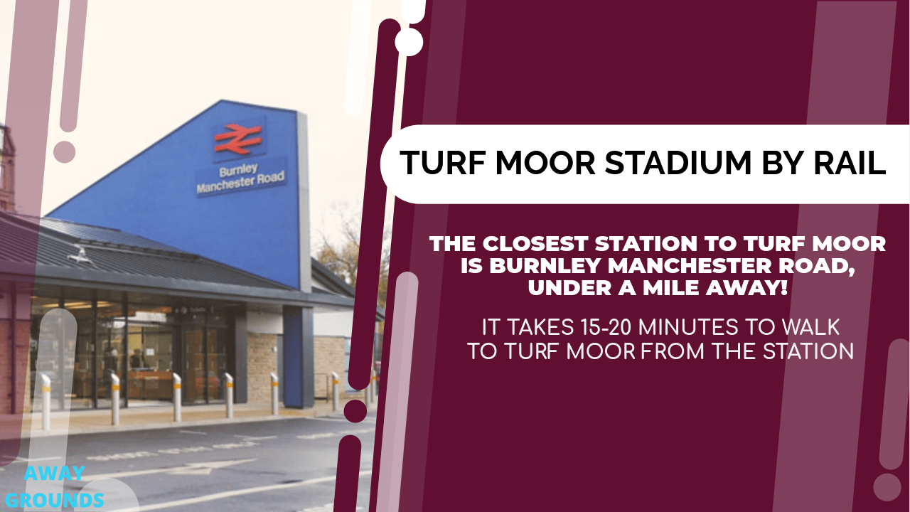 Turf Moor Station by rail