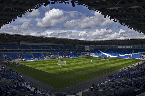 The extended Ninian Stand at Cardiff City Stadium once completed